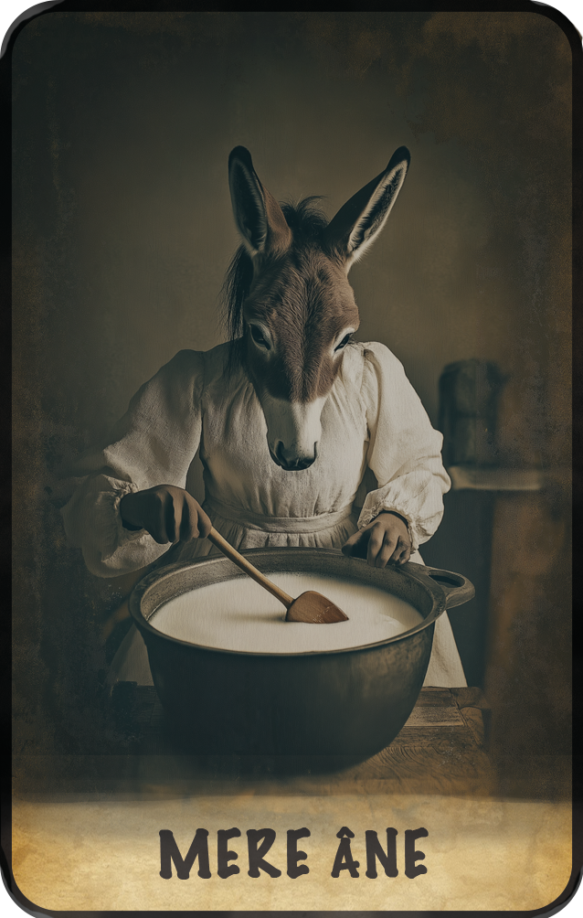 carte-avec-visuel-genere-par-intelligence-artificielle-représentant-une-annesse-en-habit-de-laitiere-melangeant-du-lait