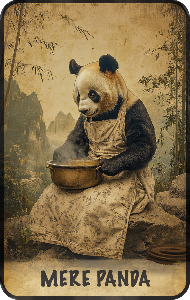 carte-avec-visuel-genere-par-intelligence-artificielle-représentant-un-panda-avec-un-tablier-preparant-un-repas