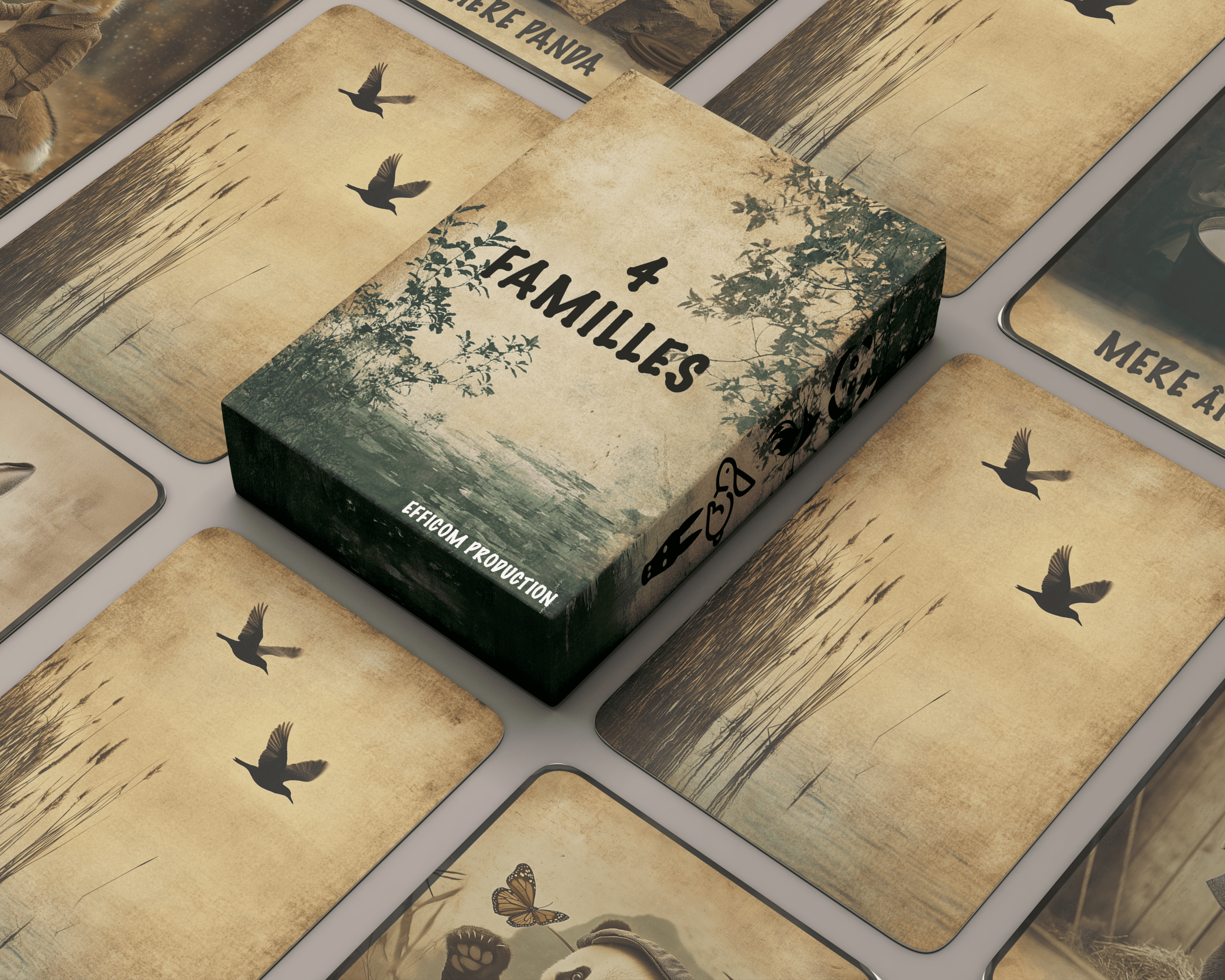 Mockup-boite-de-jeu-de-4-familles-16-cartes-visuel-genere-par-intelligence-artificielle